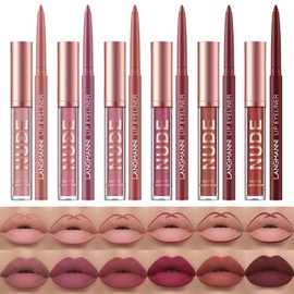 URQT Set De 12 Piezas Delineador Y Labial, 6 Labiales Líquidos Mate Aterciopelados  6 Delineadores De Labios Suaves A Juego. Kit De Maquillaje De...  