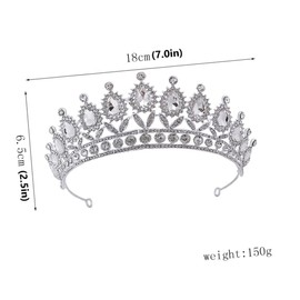 Mikinona 1pc Water Drop Headwear Headbands for Women Gorgeous Wedding Hairbands Silver Color Material