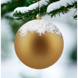 My-goodbuy24 Christmas Baubles, 1 Piece, Christmas Tree Baubles, Shatterproof and Shockproof, Christmas Tree Decoration, Diameter 20 cm, Gold, Matte