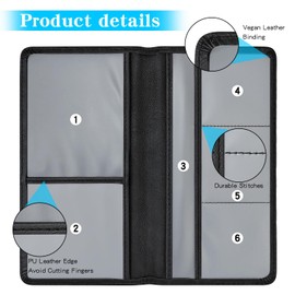 Mulixis Bling Car Registration and Insurance Holder Crystal Rhinestone Car Paperwork Organizer for Women Diamond Id Card Holder（Long Bling White）