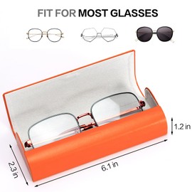 Vemiss Hard Shell Eyeglass Cases, Lightweight Portable Glasses Case for Women Men (D1-orange)