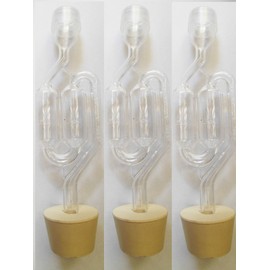 Craft A Brew 4602x3.4616x3 3ct. - S-Shape Airlock with #6.5 Stopper - Set of 3 (Bubble Airlock)
