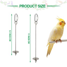 2 Pcs Bird Cage Food Holder Stainless Steel Parrot Fruit & Vegetable Skewer Hanging Foraging Toy for Parakeets, Budgies, Macaws