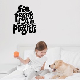 Vinyl Wall Art Decal - Small Progress Still Progress Inspirational Quotes School Wall Decals - Decals for Classroom - Die-Cut Vinyl Wall Art for Positivity