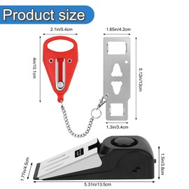 2Pcs Door Jammer Set, Hotel Lock Travel Safety, Portable Door Security Device for Home & Travel