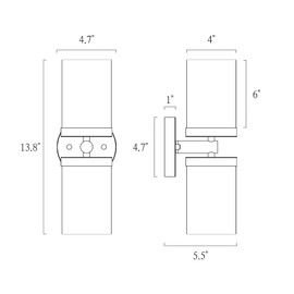 KSANA Gold Bathroom Sconces Wall Lighting, Modern Brass Wall Sconce with Clear Glass Shade, 2-Light Vanity Light Fixtures Over Mirror for Bedroom, Living Room, Kitchen and Hallway