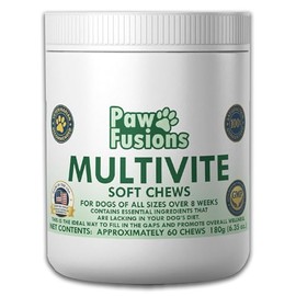 Paw Fusions Multivite Soft Chews for Dogs 60 Count - Comprehensive Multivitamin Supporting Overal Health