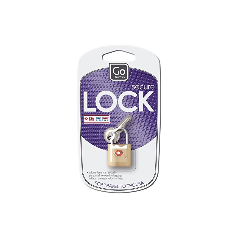 Go Travel Sentry TSA accepted Brass Secure Luggage Padlock -