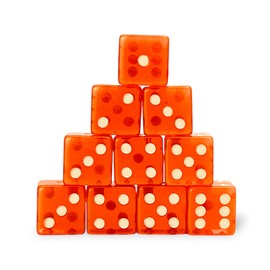 Luck Lab 10 Piece 19 mm Dice Pack - Acrylic and Translucent D6 Dice, Square w/Rounded Edge for Casino, Craps, RPG MTG DND Dice Table Games and Board Games (Orange)