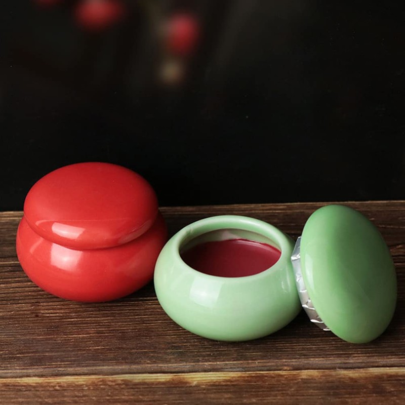 Beaupretty 3pcs Empty Ceramic Lip Balm Rouge Pot Jars with