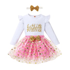 LYQTloml Toddler Kids Baby Girls Birthday Princess Outfits Dress Tshirt Vest Tank Top Dot Mesh Tutu Skirt 2PCS