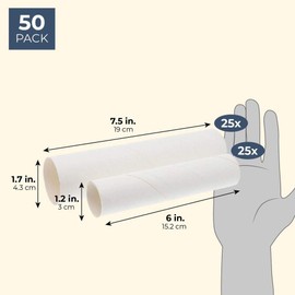 Bright Creations White Paper Cardboard Craft Tube Rolls (50 Pack)