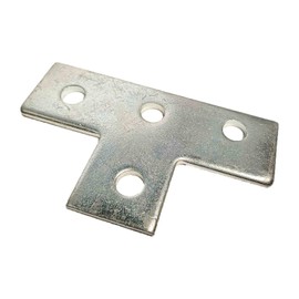 4 Pack 4 Hole T Shaped Connector Flat Plate Fitting Bracket Fit for 13/16" and 1-5/8" Rail Crossmember Mounted Taller Strut Channel Solar Panel Mounting