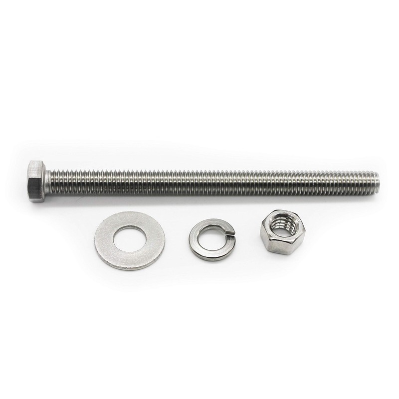 (4 Sets) 3/8-16x4 Stainless Steel Hex Head Screws Bolts, Nuts,