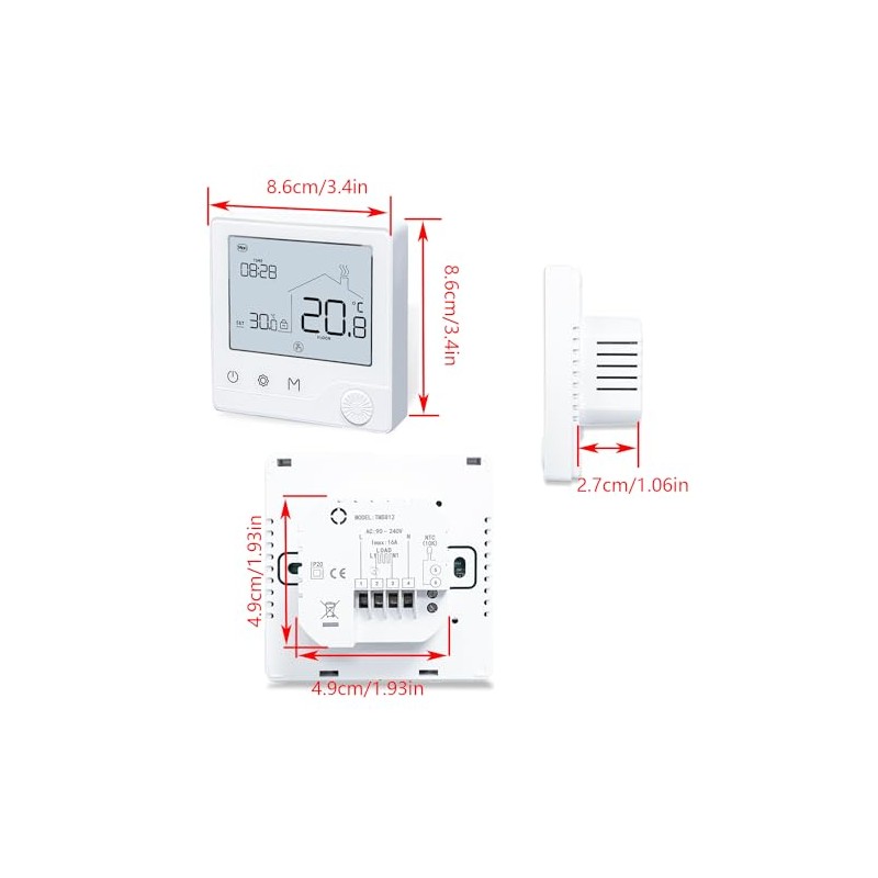 Digital Proframmable Thermostat Underfloor Heating Temperature Controller Smart Electric Floor