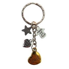 Love Heart Keyring Dad Angel Charm Pendant