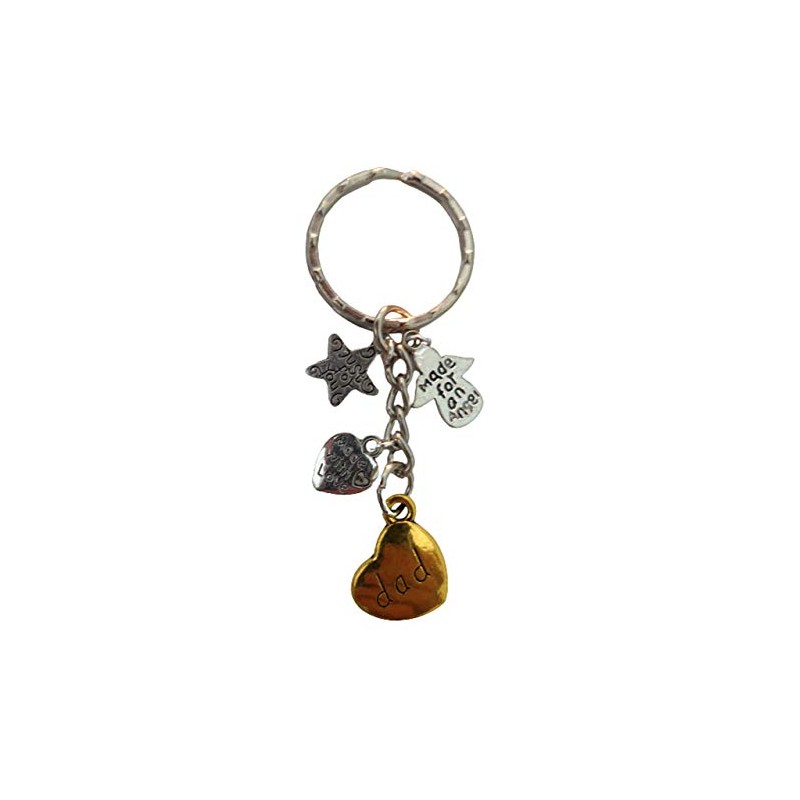 Love Heart Keyring Dad Angel Charm Pendant