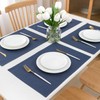 AOKSUNOVA Placemats Fabric Dark Blue Set of 4 Place Mats