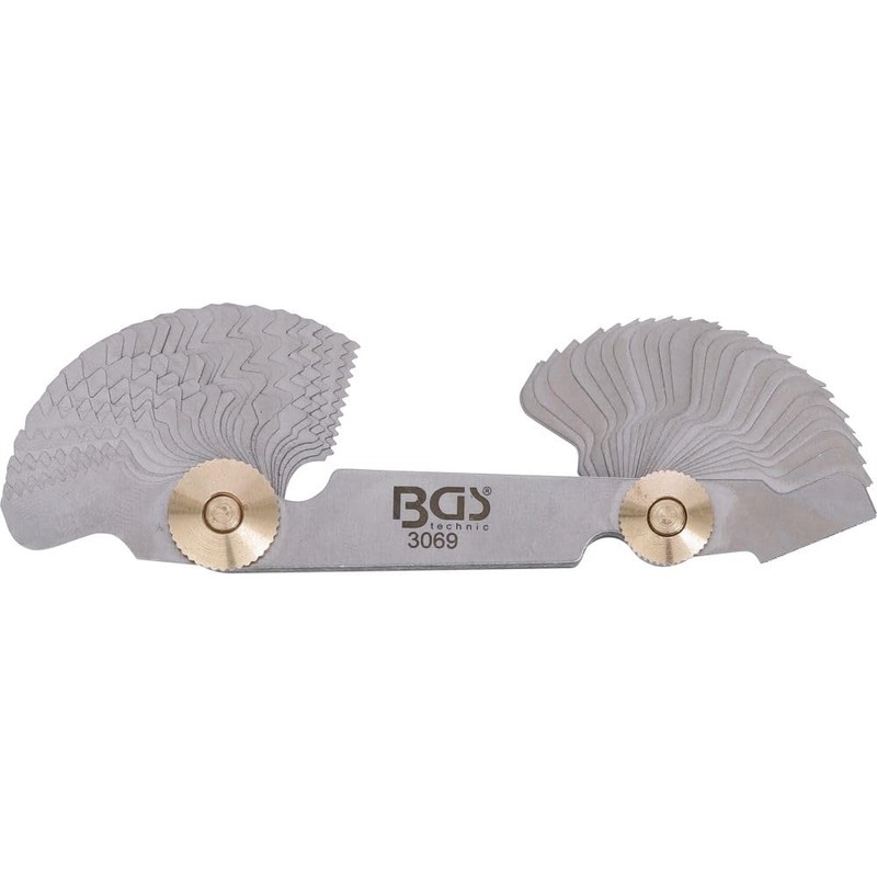 BGS 3069 | Twin Screwpitch Gauge, 52 Blades | Metric