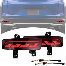 BINQIGOO Full LED Rear Bumper Reflector Fog DRL Kit for 2020-2022 Honda CRV CR-V Touring EX LX Function as Sequential Turn Signal Lights,Daytime Running Light,Brake Light Kit (Red Style)
