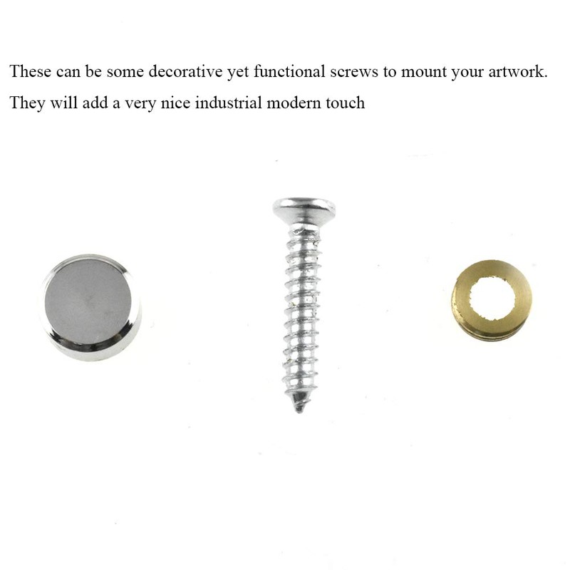 Hahiyo 10mm Diameter Mirror Screws Brushed Stainless Steel Solid Easy