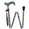 Mosaic Stained Window Folding Adjustable Derby Walking Cane with Engraved
