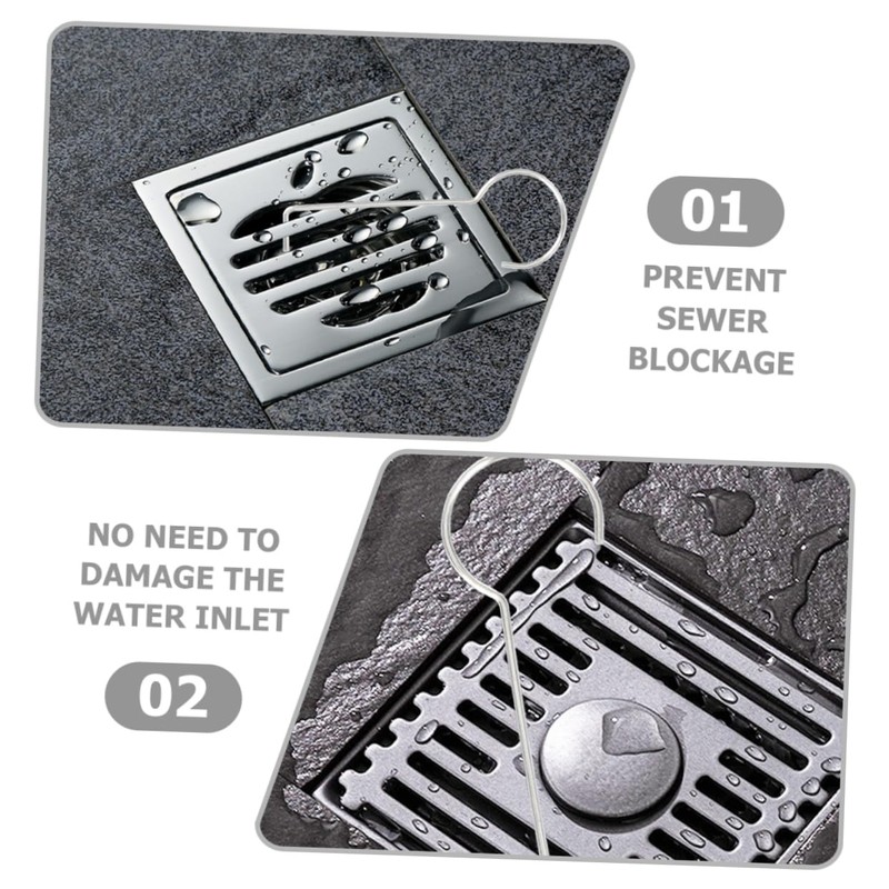 WOONEKY 10pcs Floor Drain Lifting Hooks Stainless Steel Drain Grate