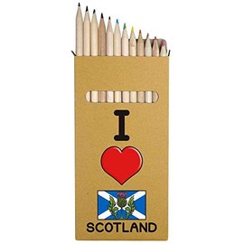 Azeeda 12 x 'I Love Scotland' Long 178mm Coloured Pencils/Pencil Set (PE00044055)
