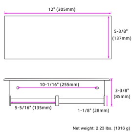 APLusee Brushed Gold Double Toilet Paper Holder with Shelf, Heavy Duty 304 Stainless Steel Tissue Roll Holder, Commercial Paper Dispenser Wall Mounted