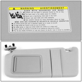 DNA MOTORING Left Driver Side Sun Visor Compatible with 07-11 Camry, 74320-06290-B2 74320-06290-E2, ZTL-Y-0144-GY