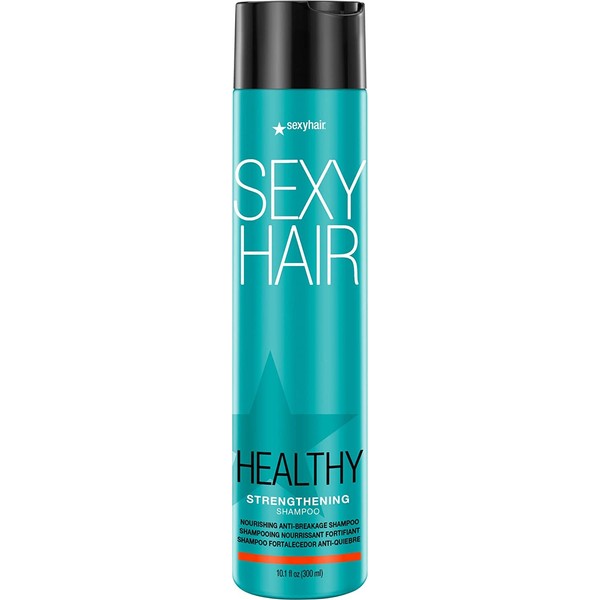 SexyHair Healthy Strengthening Anti-Breakage Shampoo, 10.1 Oz | Helps Provide Stength and Flexibility to Damaged Hair | SLS and SLES Sulfate Free