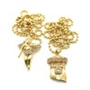 NYFASHION101 Jesus Face & Cherub Micro Pendant Set w/ 3mm