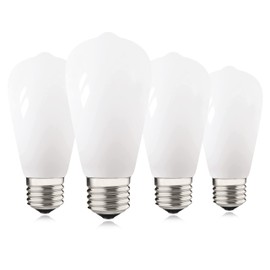 LUMILECT Dimmable Milky ST64 Edison Light Bulb 25W Equivalent, Soft White 3000K, E26 Standard Base LED Invisible Filament Bulb, Deep Frosted 2 Watt LED Edison Bulbs for Chandelier Pendant, 4 Pack
