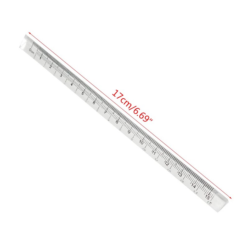 GLASSNOBLE Transparent Acrylic Triangle-shaped Ruler Measuring Range 0-15cm Plastic Straight