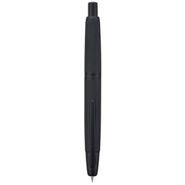 Jinhao 10 Series Press Fountain Pen Matt Black Chromium Retractable Fine Nib with Ink Converter and Metal Pen Box Set (Black Clip Version)