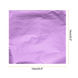 MECCANIXITY Gold Leaf Foil Sheet, Light Purple Leaf Papers, 5.5 x 5.5inch for Art Decoration, Sculptures, Painting, Pack of 100