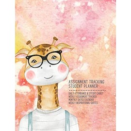 Giraffe 2020-2021 Homework Assignment Tracker Student Planner: Monthly & Weekly Planner, Large 8.5" x11", with Tracking