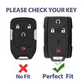 LIANGYM 2-Pack for GMC Chevy Key Fob Cover, 4-Button TPU Case Accessories