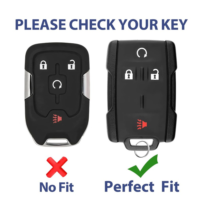 LIANGYM 2-Pack for GMC Chevy Key Fob Cover, 4-Button TPU