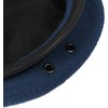 German Army Commando Beret Wool Felt with Leather Strap, blue,