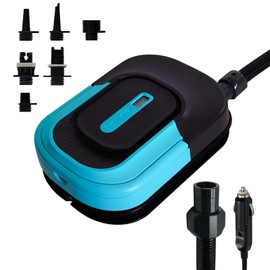 FunWater SUP Electric Pump, 20PIS, Inflation and Deflation, Air Compressor for Paddle Boards, Inflatable Tents, Boats, Swimming Pools, Paddle Pumps with 6 Nozzles