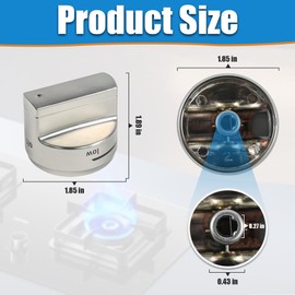 Upgraded W11101439 Range Burner Knob for Range Knobs(5PCS), ReplaceW10858251,4534467,AP6238046,PS12074638.Compatible with Maytag Whirlpool MGR6600FW0,MGR6600FZ0,MGR7700LZ0 etc