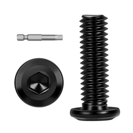 M6 x 25 mm cabeza plana hexagonal tornillo de cabeza plana, pernos planos para muebles, acero inoxidable 18-8 (304), revestimiento negro, broca de conductor incluida, 30 piezas