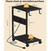 Akxomel 2 Tier Computer Tower Stand with Charging Station, 11.8"D