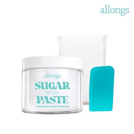 Allong Along Self Sugar Waxing Kit 300g (300g sugar wax + 20 waxing cloths + 1 dedicated spatula) / 알롱 셀프 슈가 왁싱 키트 300g(슈가왁스 300g+왁싱 전용 천 20장+전용 스파츌라 1개)