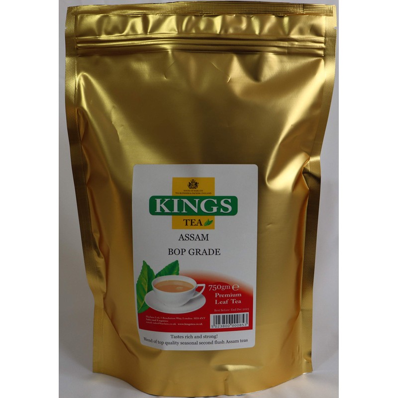 KINGS TEA ASSAM BOP GRADE LARGE LEAF LOOSE TEA 750