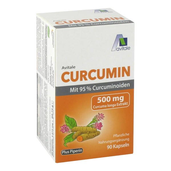 Avitale Curcumin 500mg Capsules with 95% Curcuminoids and 5mg Pepper Fruit Extract, 60.75 g