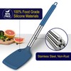 HOTEC Heat Resistant Silicone Solid Turner, Slotted Kitchen Spatulas set