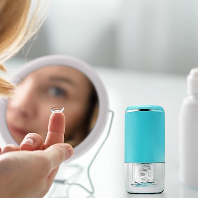 LADYPONYCSC Contact Lens Cleaner Machine, Portable Ultrasonic Soft & Colored