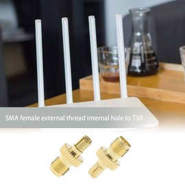 EMSea 2X SMA Female to TS9 Male RF Adapter Coaxial Connectors Gold Plated for Antennas Broadcast Wi-Fi Telecom Wireless LAN Devices